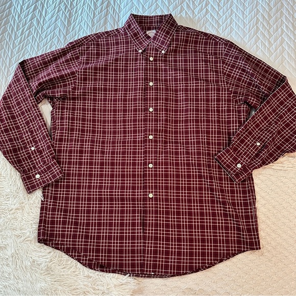 Brooks Brothers Madison Burgundy Plaid Button-Down Shirt L Classic Preppy - Picture 16 of 16